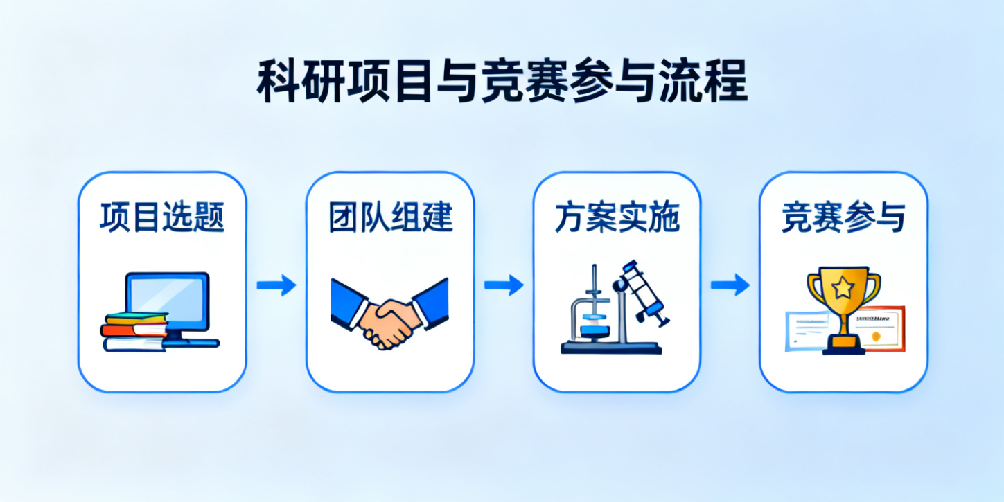 科研项目与竞赛参与流程图